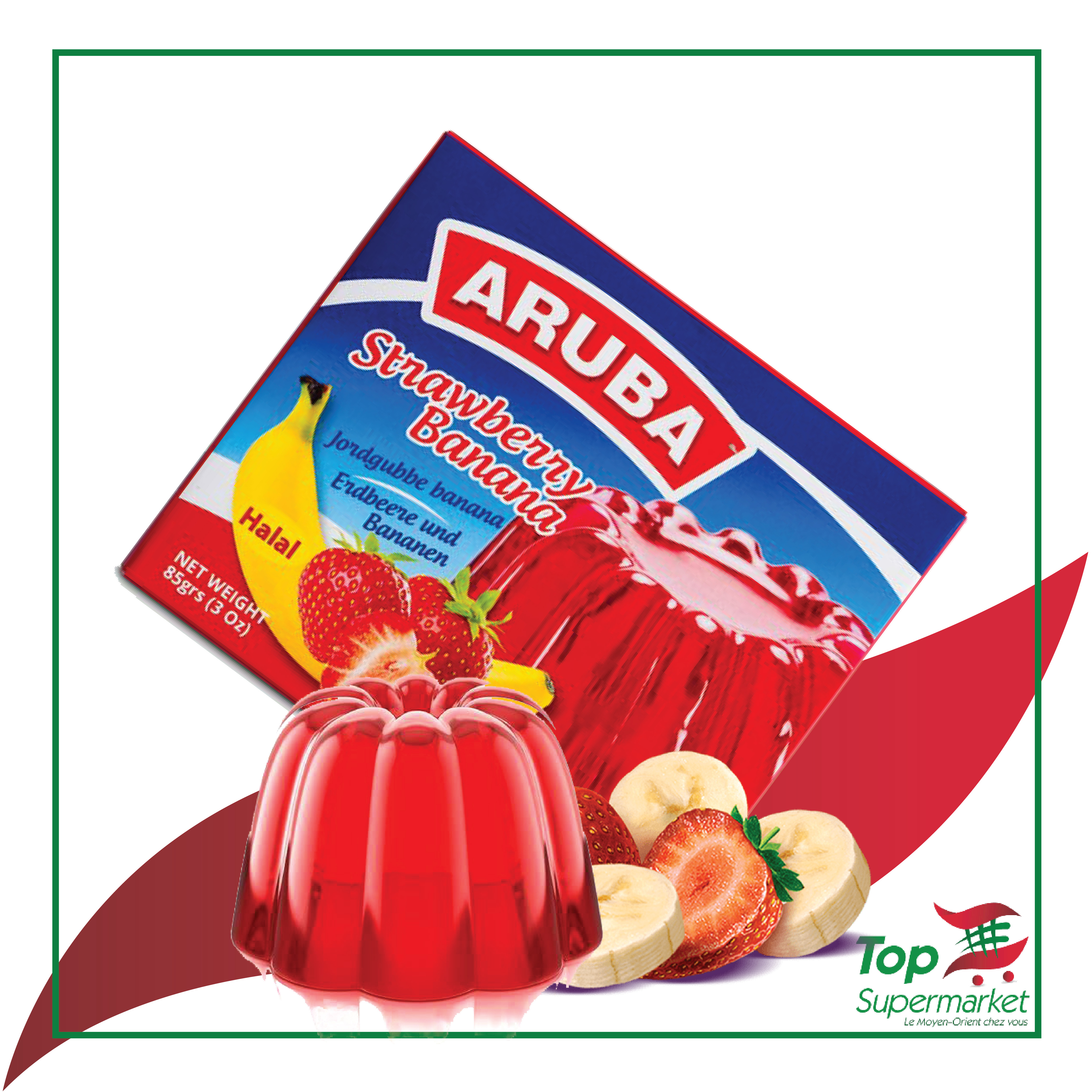 Aruba Jelly Strawberry&Banana 85gr HALAL